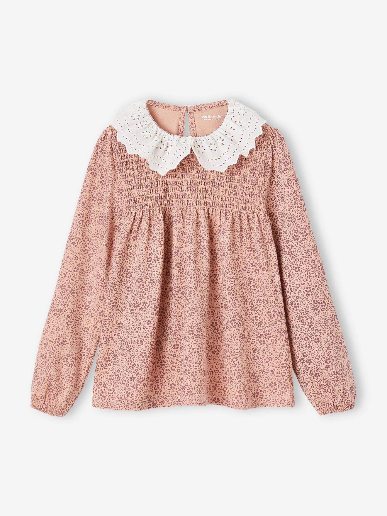 Blusa listrada azul-escura infantil com gola bordada, camiseta, blusa, azul-escuro