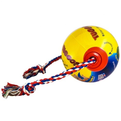 Brinquedo vermelho para cachorro com corda