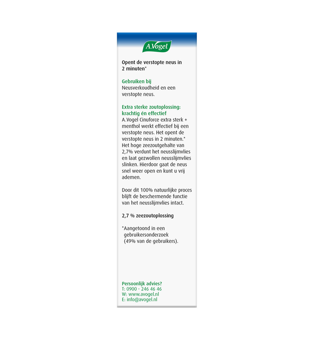 A.Vogel Cinuforce neusspray sterk + menthol (20 ml)