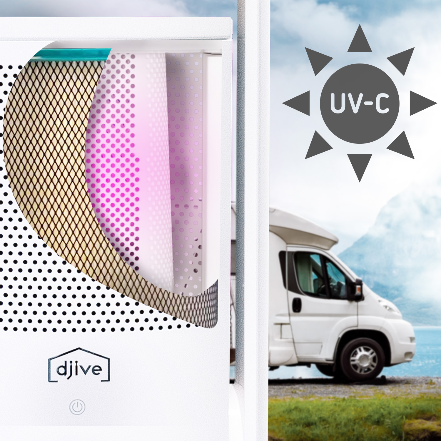 djive Flowmate ARC Portable 2in1 cordless battery fan & air purifier