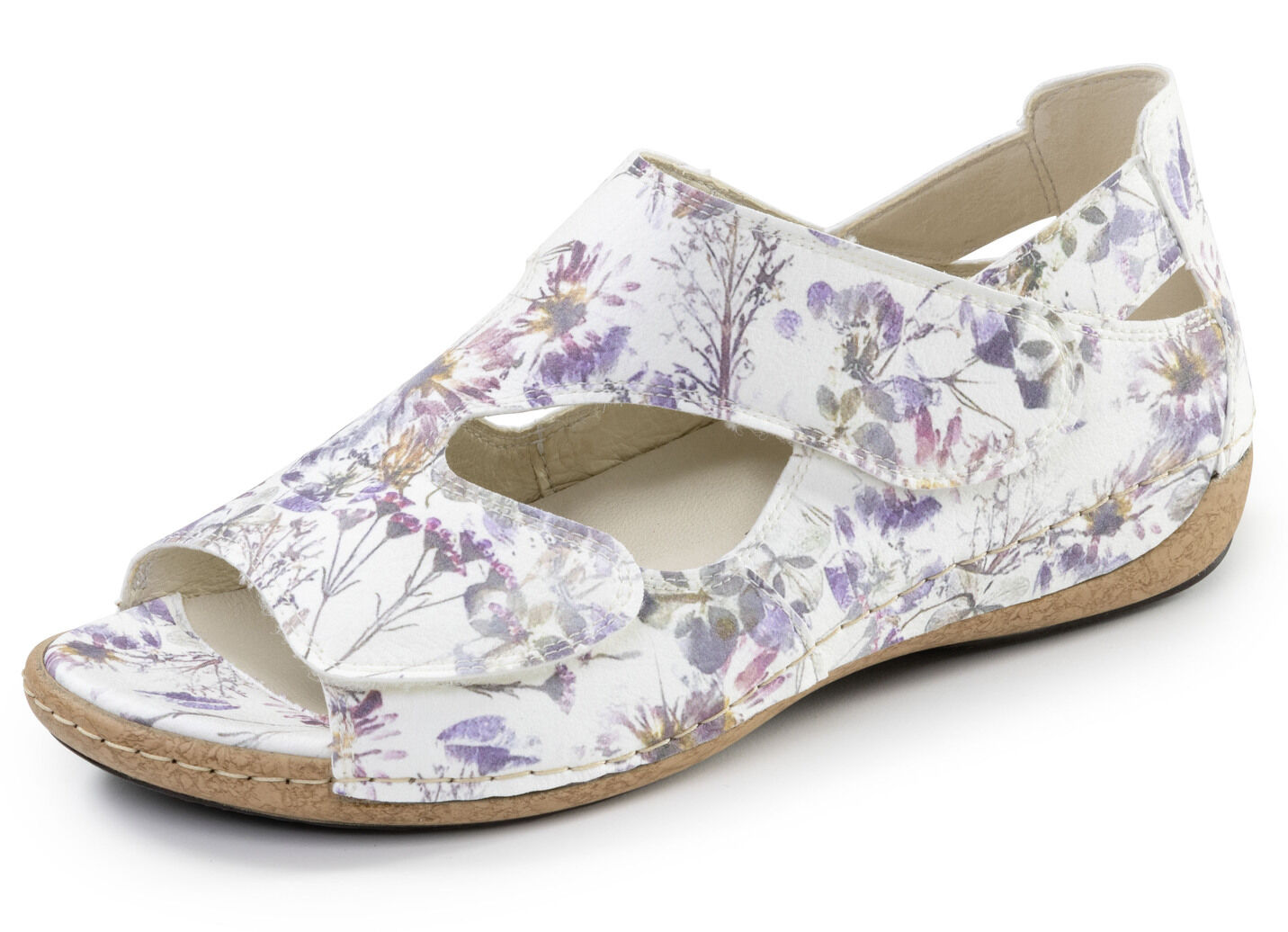 Waldläufer, bequeme Damen-Sandalen, Weite H, mit herausnehmbarem Fussbett