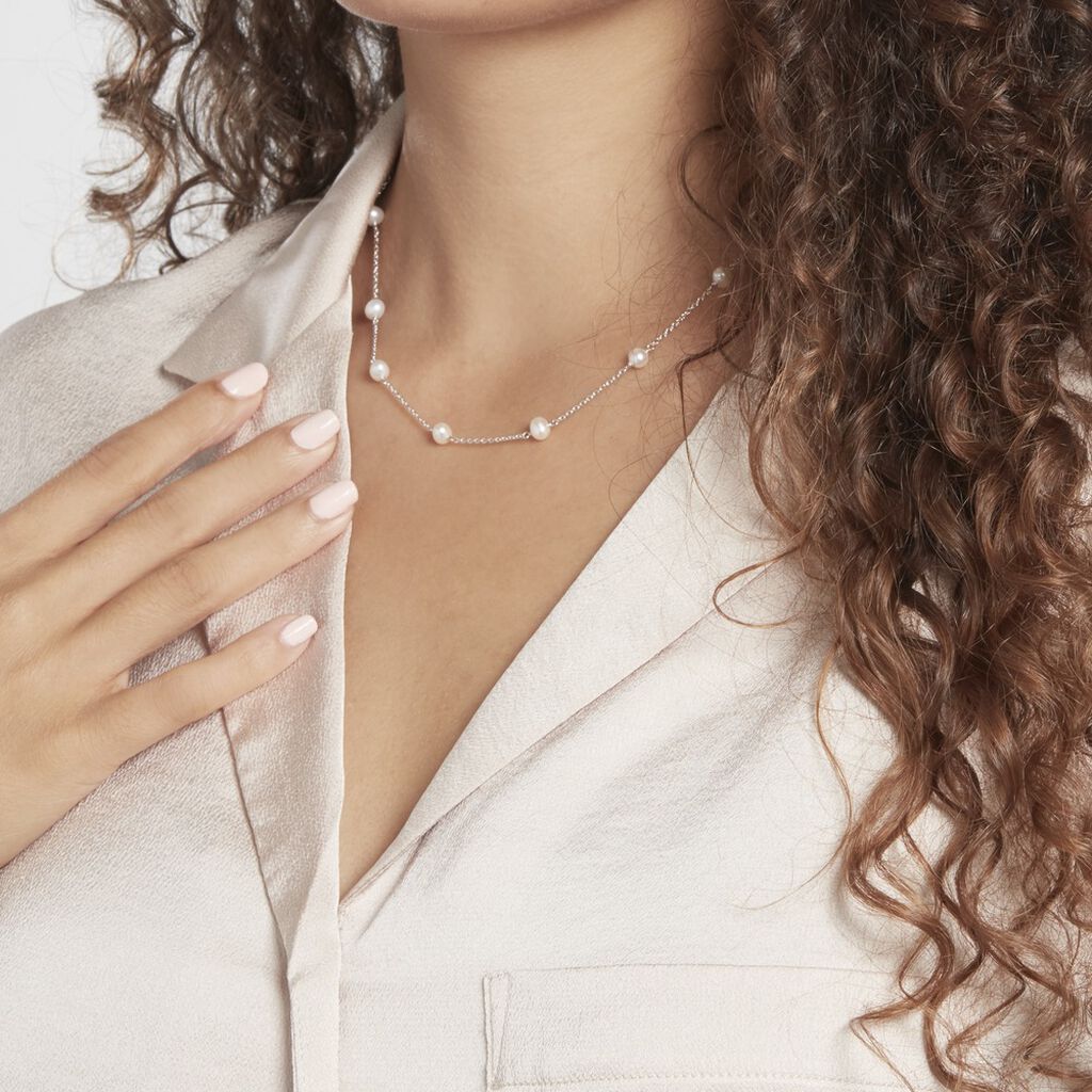 Collier Tanis Argent Perle De Culture