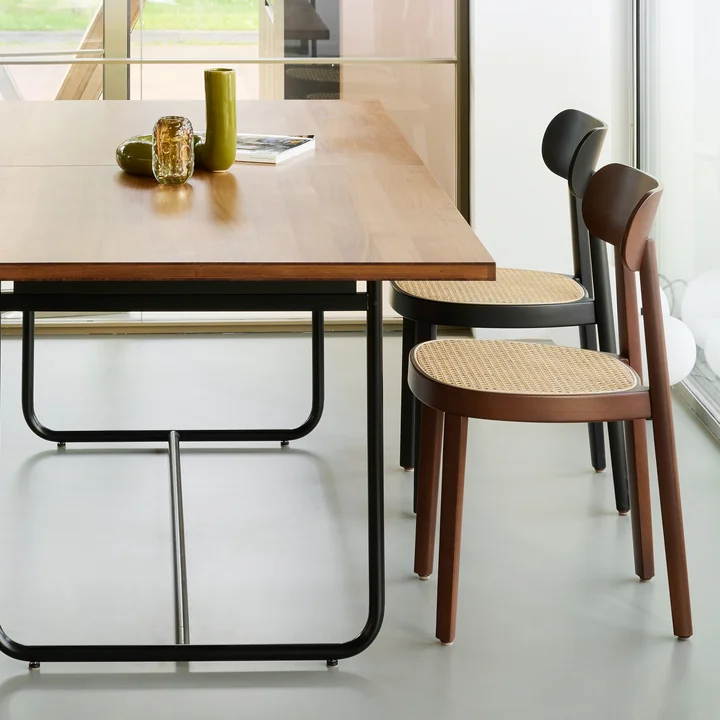 Thonet - 118 Stuhl, Rohrgeflecht mit Kunststoffstützgewebe / Buche olivgrün gebeizt (RAL 6003)
