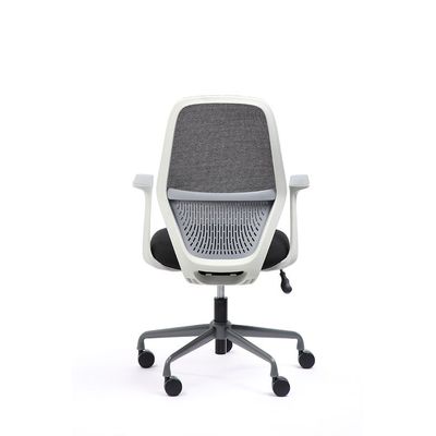 Fauteuil de bureau TIME - accoudoirs fixes gris clair - gris foncé