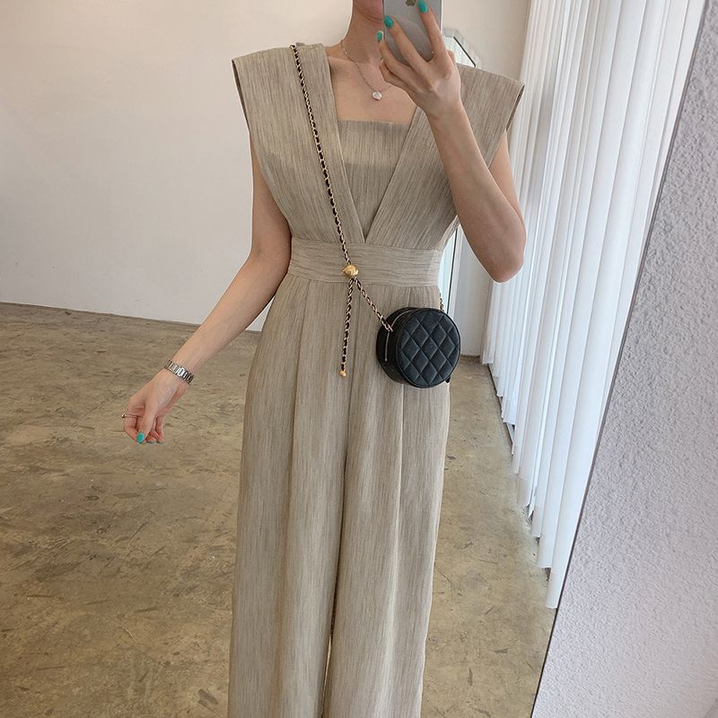Coris - Mouwloze jumpsuit met wijde pijpen
