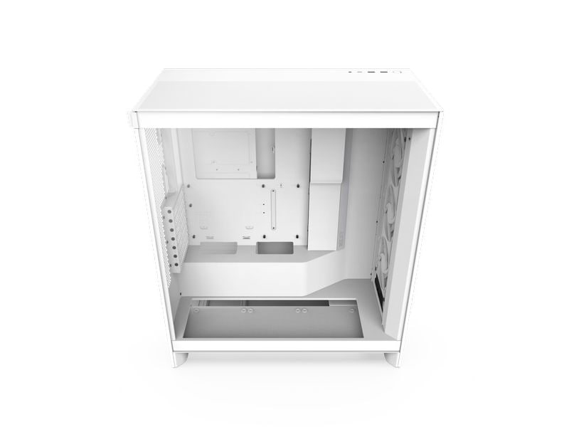 NZXT PC-Gehäuse H7 Flow RGB Weiss Mid-Tower-Gehäuse mit Seitenfenster und RGB Beleuchtung