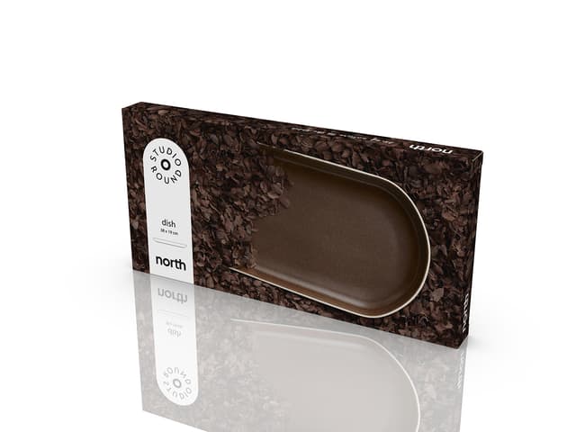 Studio Round Serveringsfad Matte white/Matte bark