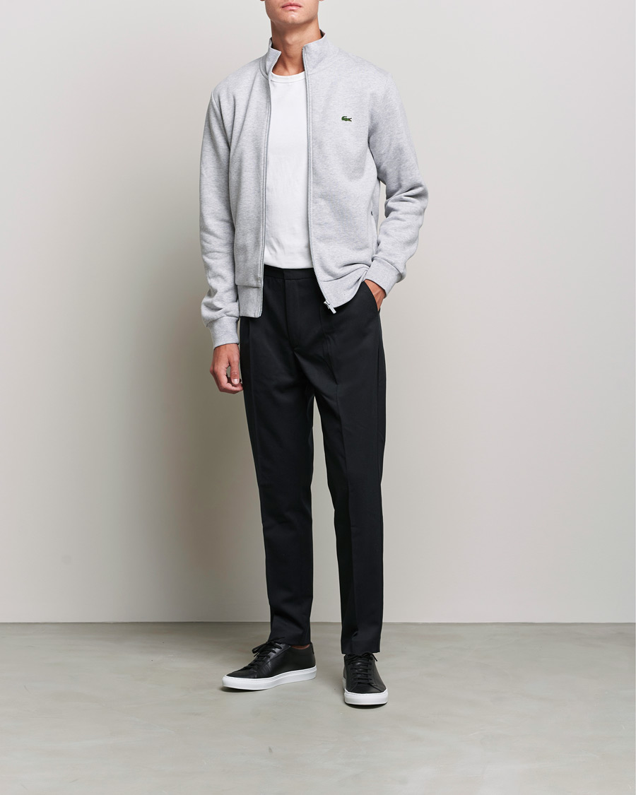 Lacoste Full Zip Sweater Silver Chine