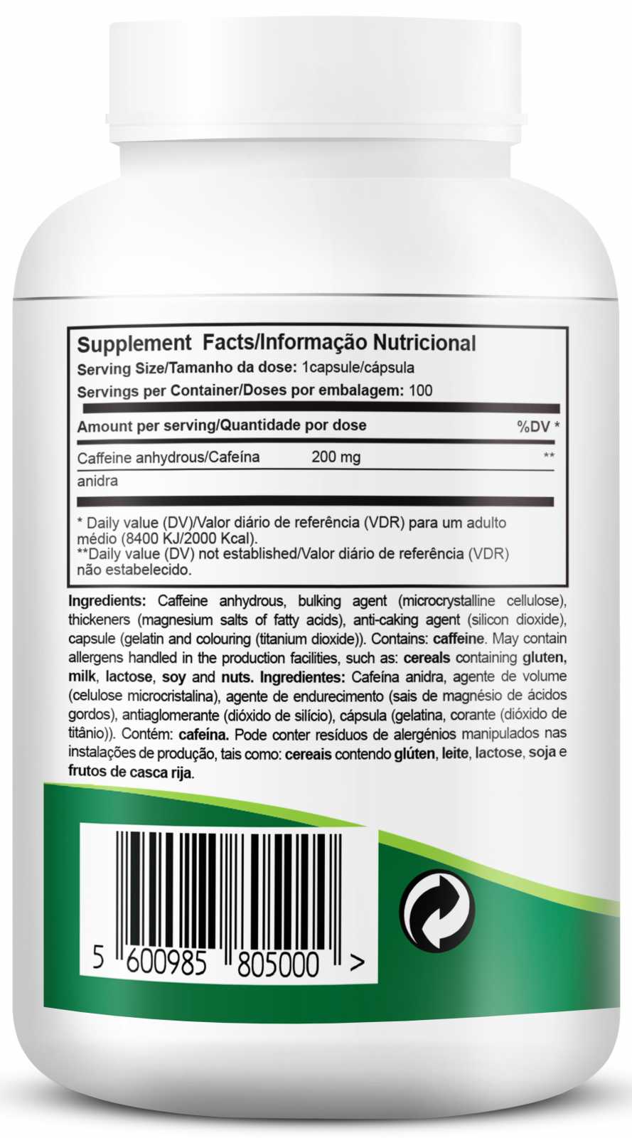 Firm Foods Cafeína 100 Cápsulas