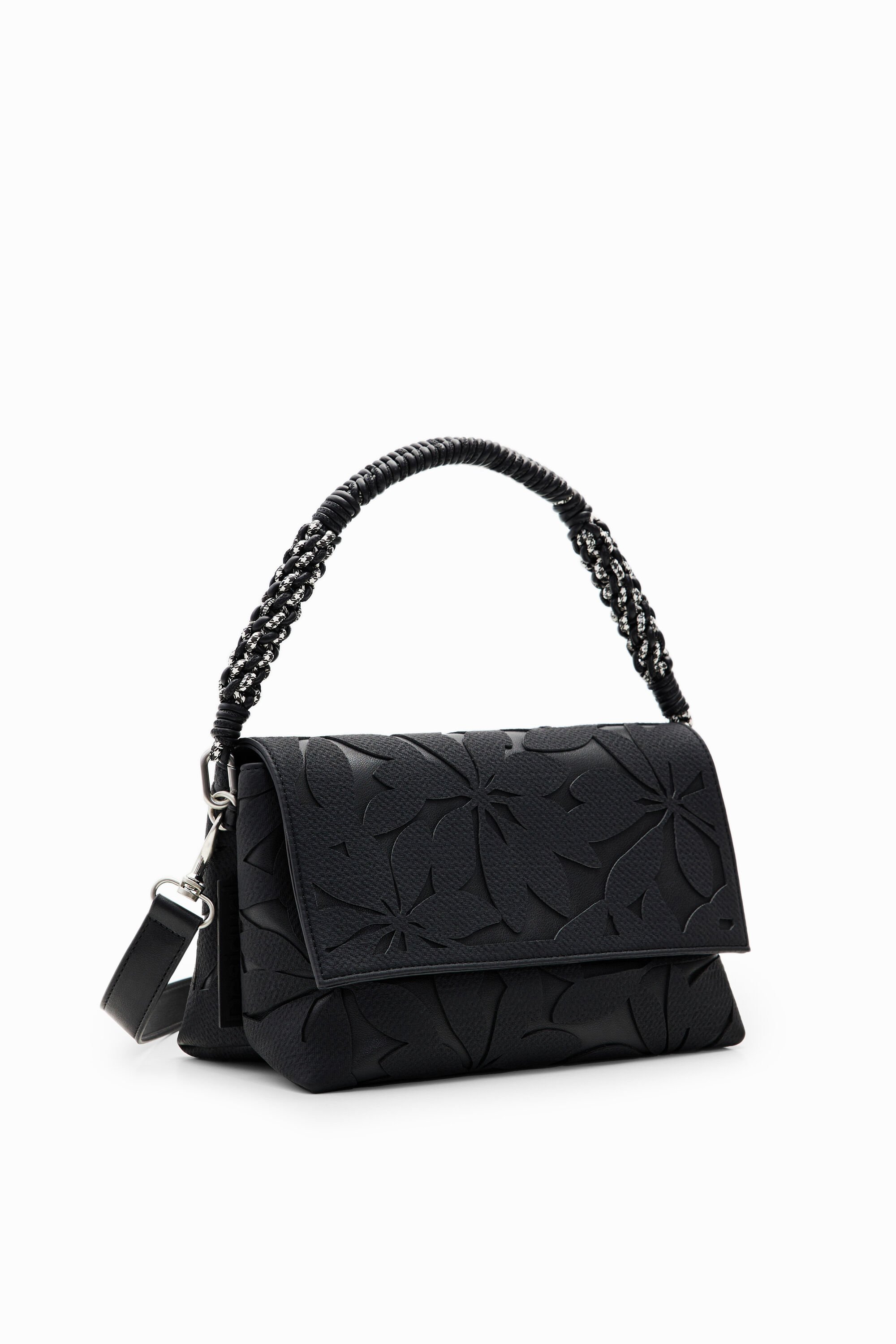 Sac à bandoulière moyen fleurs estampées