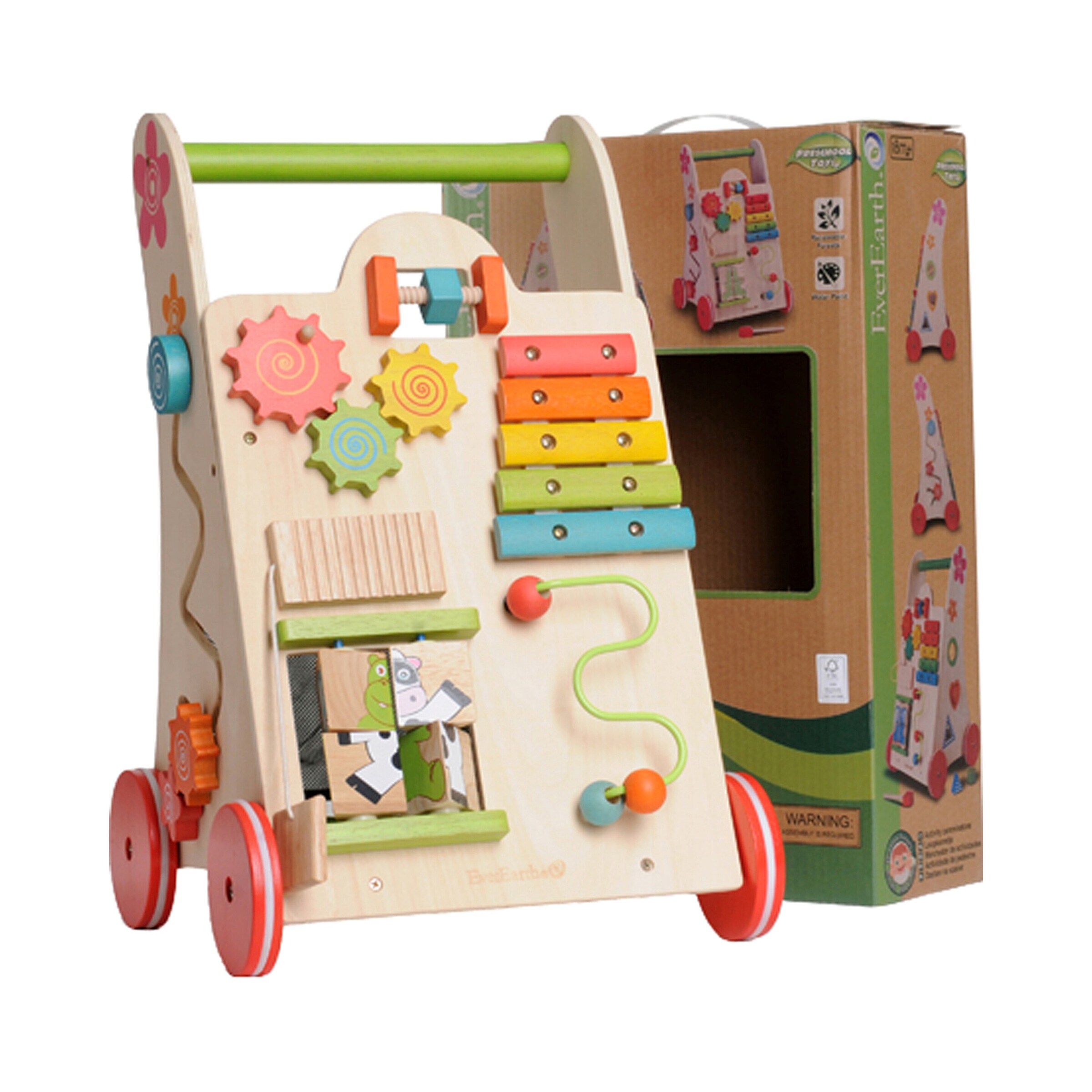 EverEarth Lauflernwagen Spielzeug 2-in-1 aus Holz