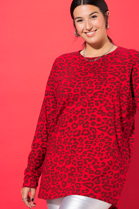 Longsleeve, Leo-Print