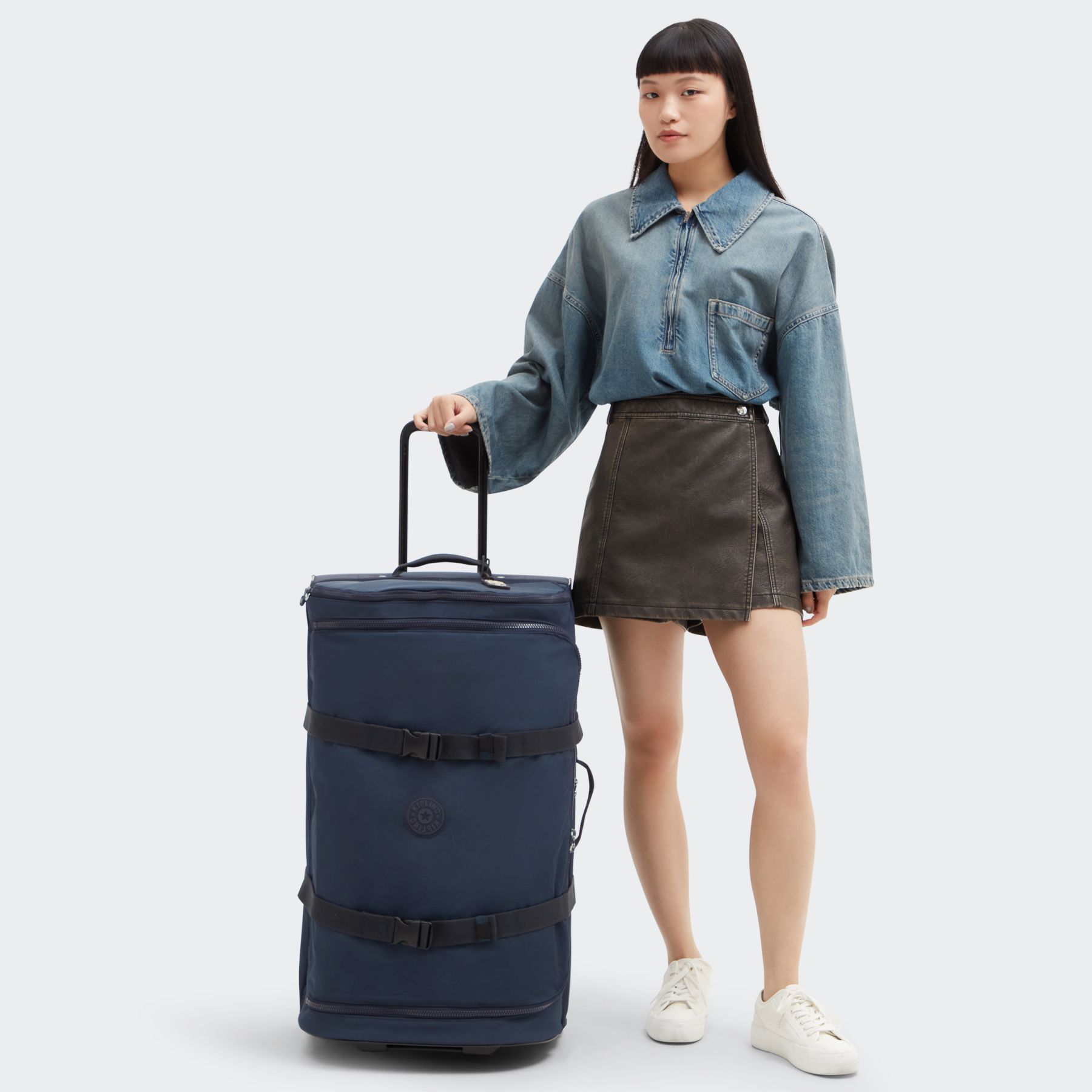 AVIANA L Grande valise à roulettes avec sangles ajustables - Blue Bleu 2