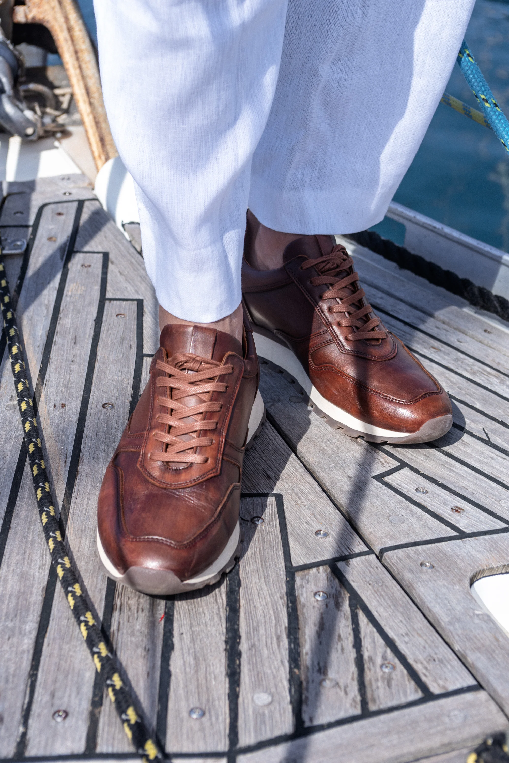 Jacky-Sneakers / basket en cuir marron