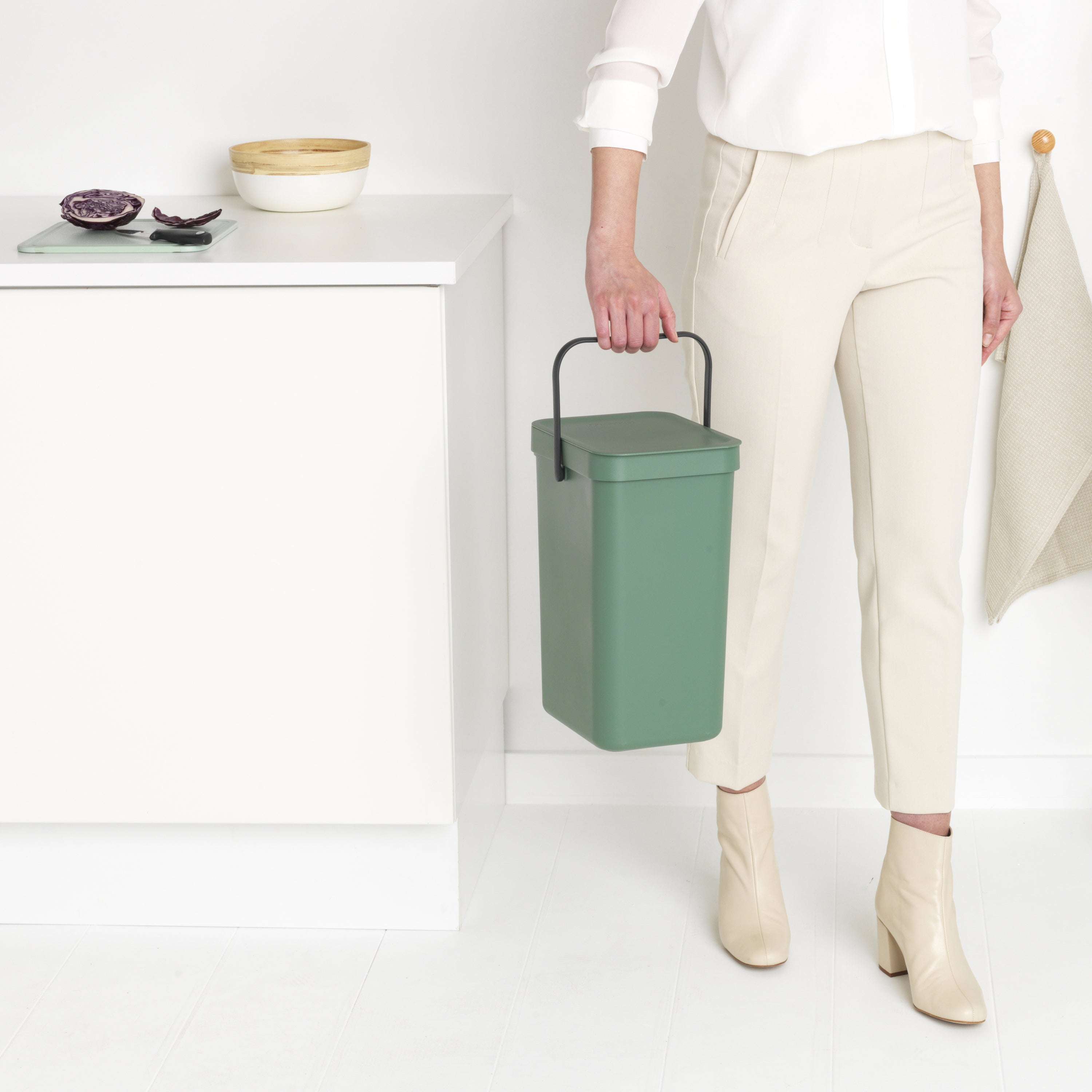 Brabantia Sort & Go Afvalemmer / Opberger 12 L - Groen