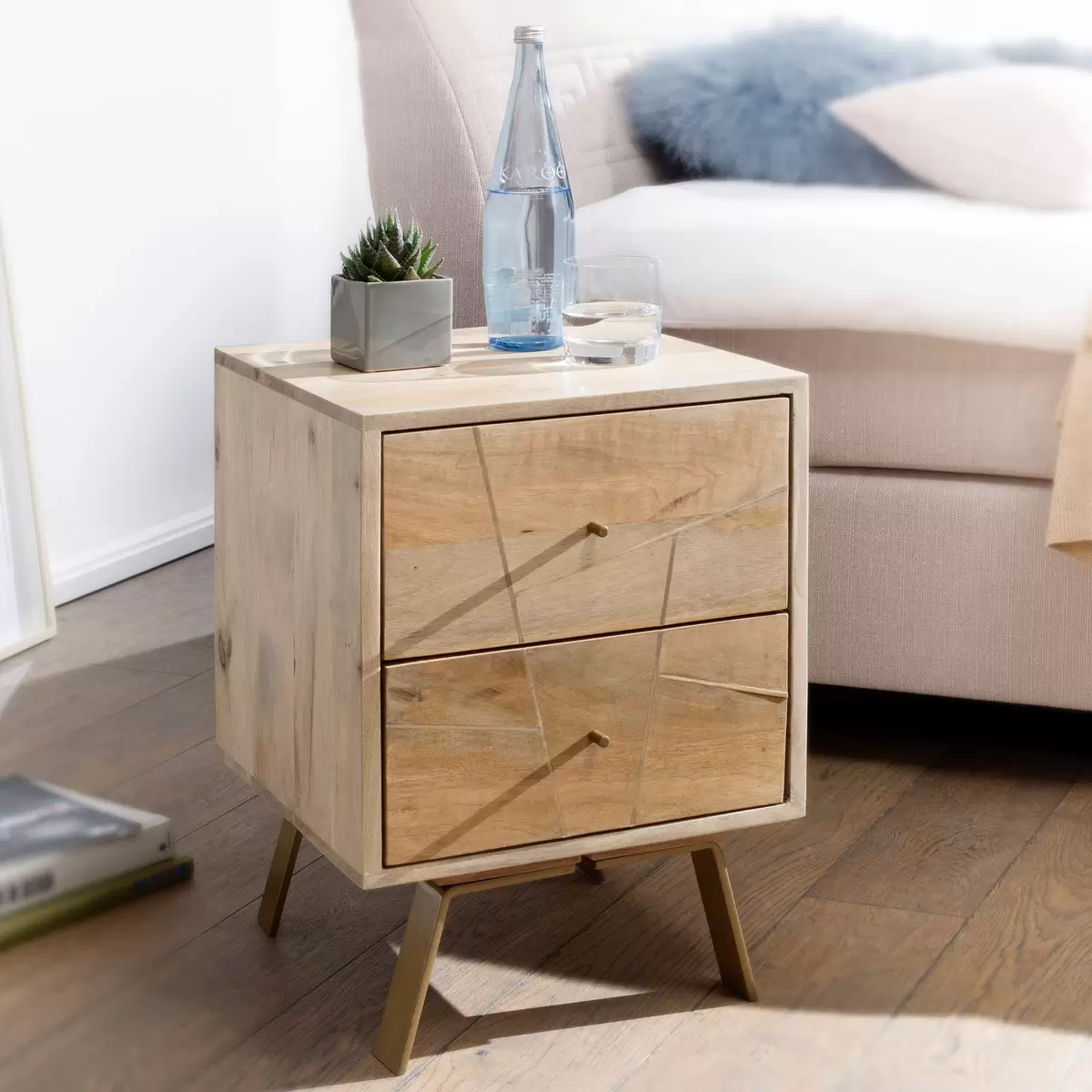 Nachttisch Tulle Hellbraun