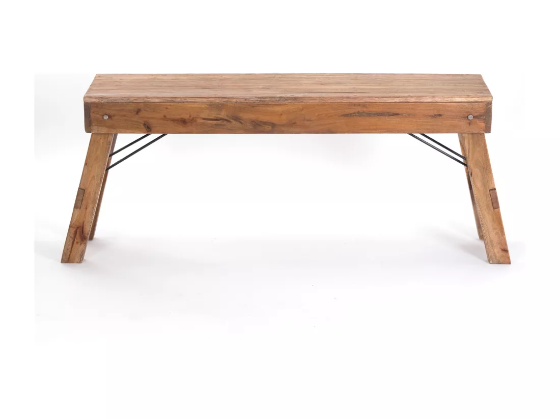 BANC Aldo Bois de recyclage massif, pieds pliables 01 natur-vintage