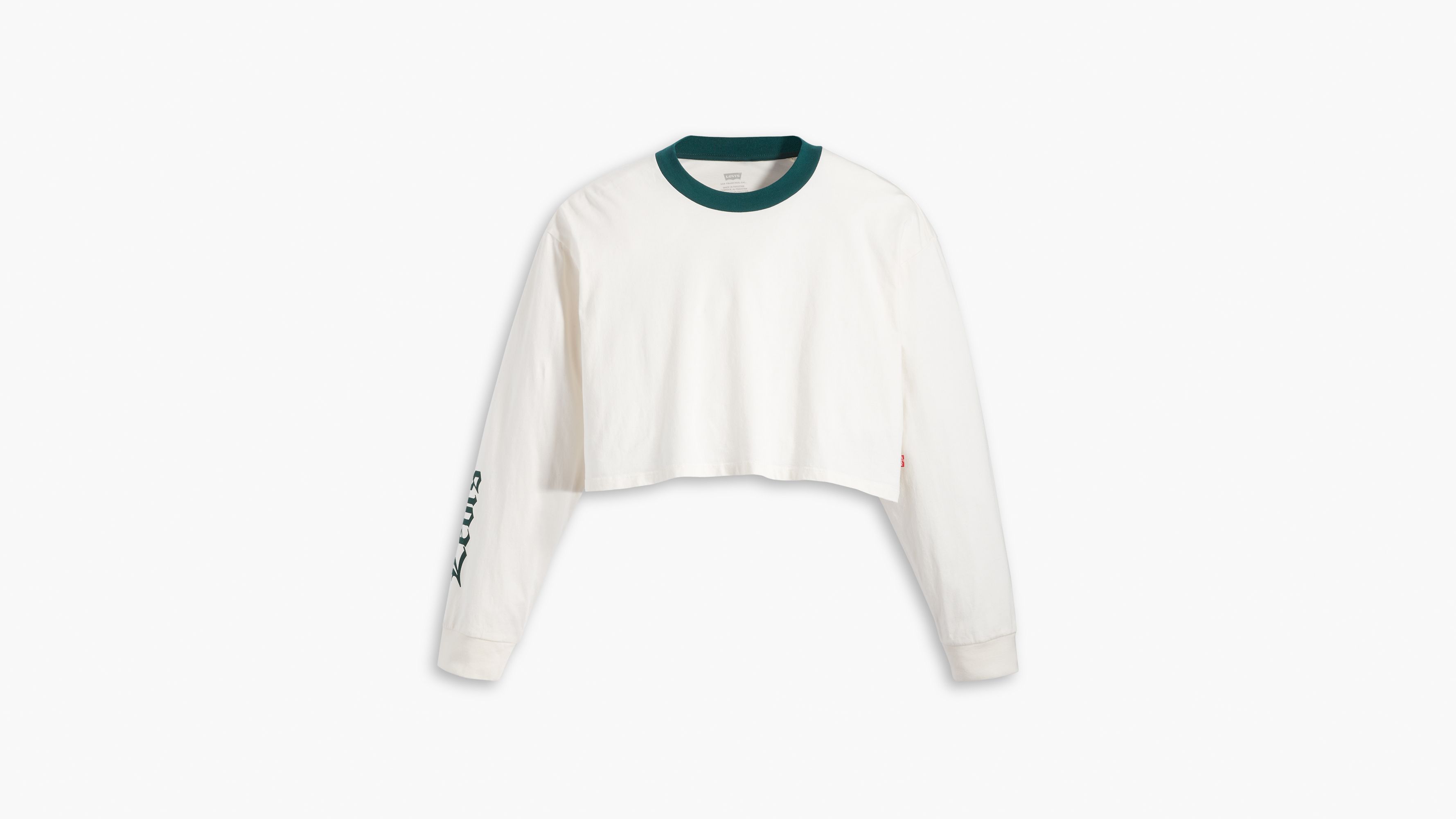 Sweat graphique manches longues Crop Reese - Gardenia / Deep Sea Moss - Neutral