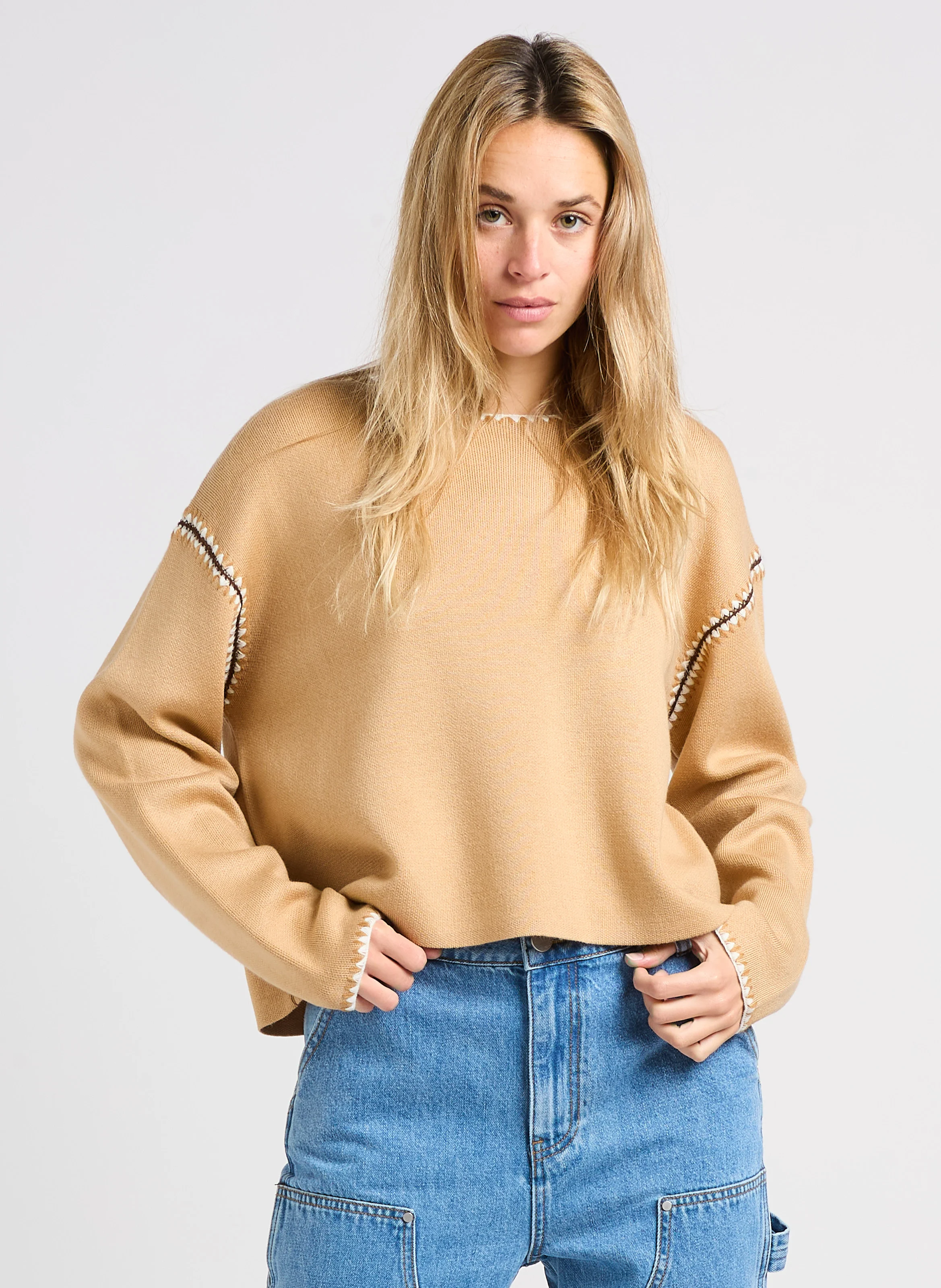 PERATOL - Pull col rond | Beige