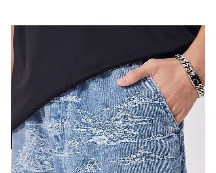 Neonity Wear - Gewassen denim shorts met trekkoord in de taille