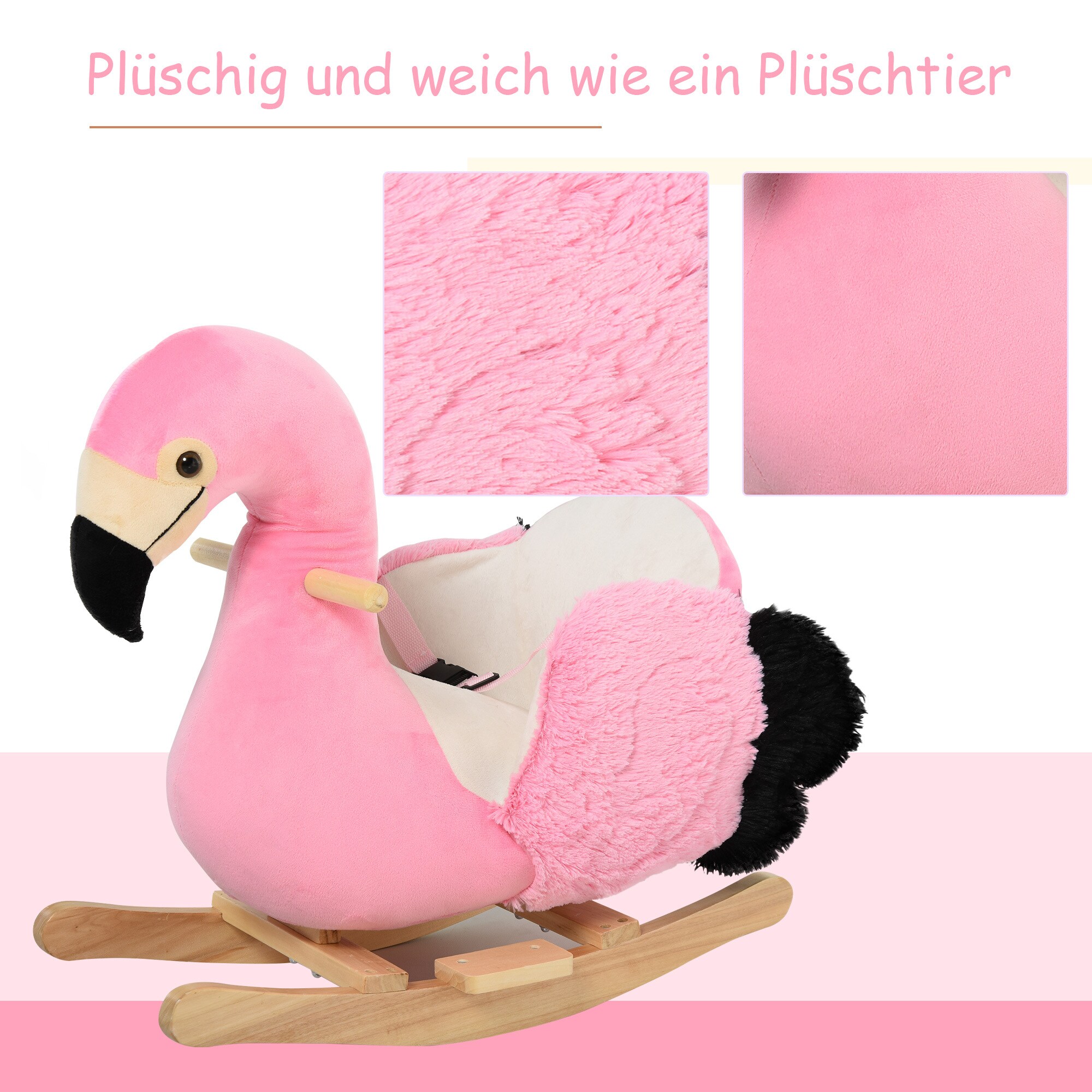 HOMCOM Kinder Schaukeltier als Flamingo rosa 60 x 33 x 52 cm (LxBxH)