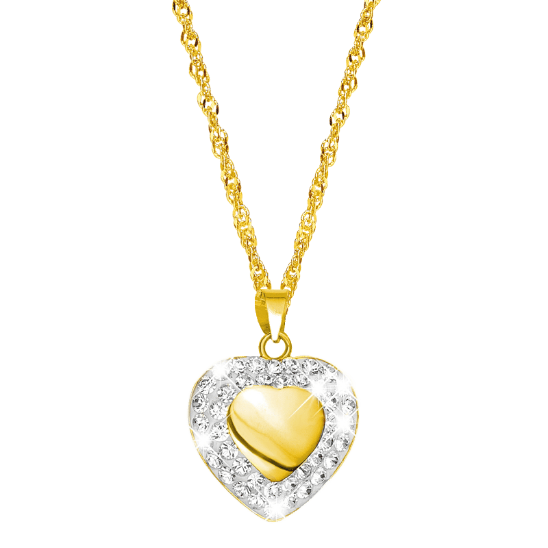 14 karaat geelgouden ketting met hanger hart