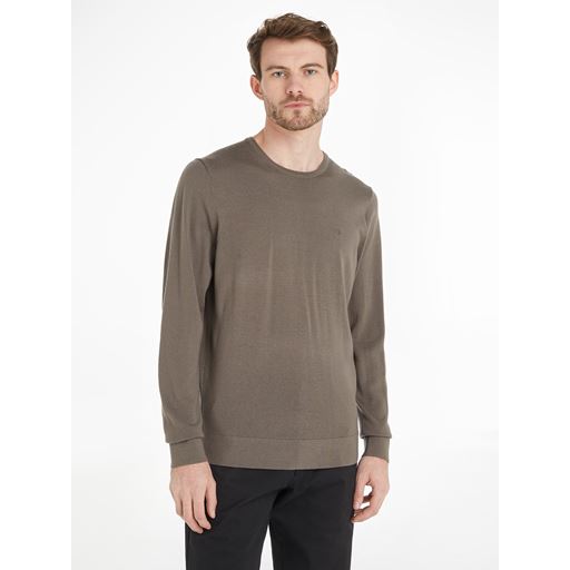 Calvin Klein Uld Striktrøje, Pale Bark, S