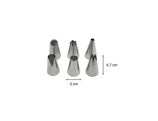 ZENKER - Lot de 6 douilles à pâtisserie en inox grand modèle smart pa...