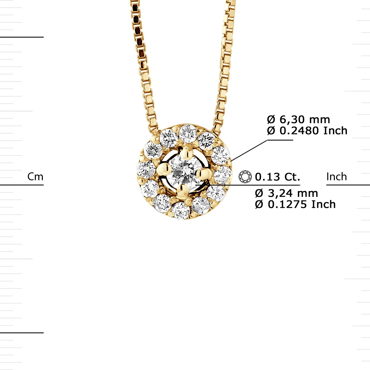 Collier Diamants 0,13 Cts Or Jaune