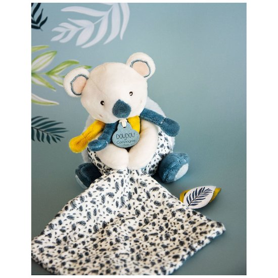 Yoca Le Koala Pantin avec doudou   Blanc/bleu        de               Doudou et Compagnie