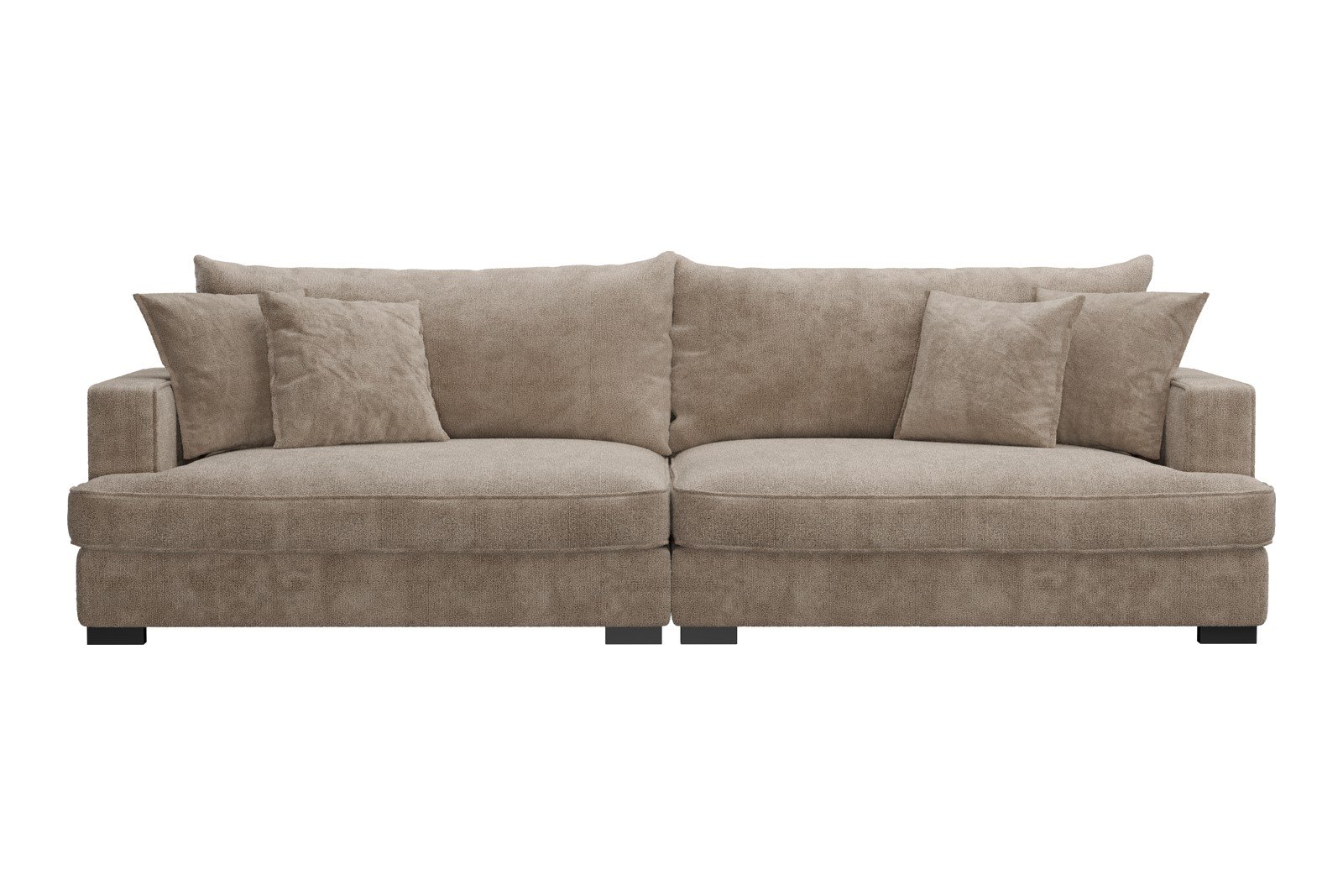 Rossi 4-seter sofa Tekstil Genesis 4 Beige, arm A med sorte ben. Std. Komfort.