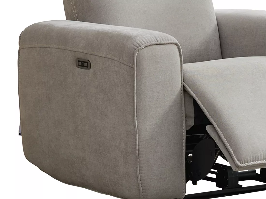 Fauteuil relax électrique en tissu gris LORGITA