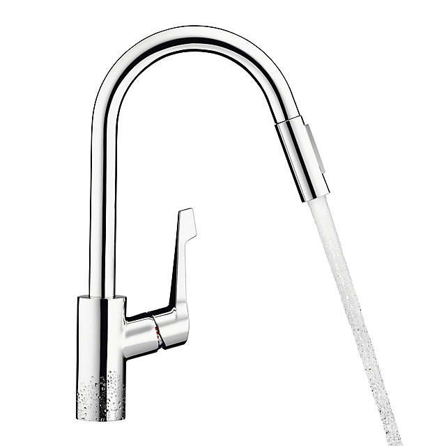 Mitigeur de cuisine chromé avec douchette Hansgrohe Cento XL