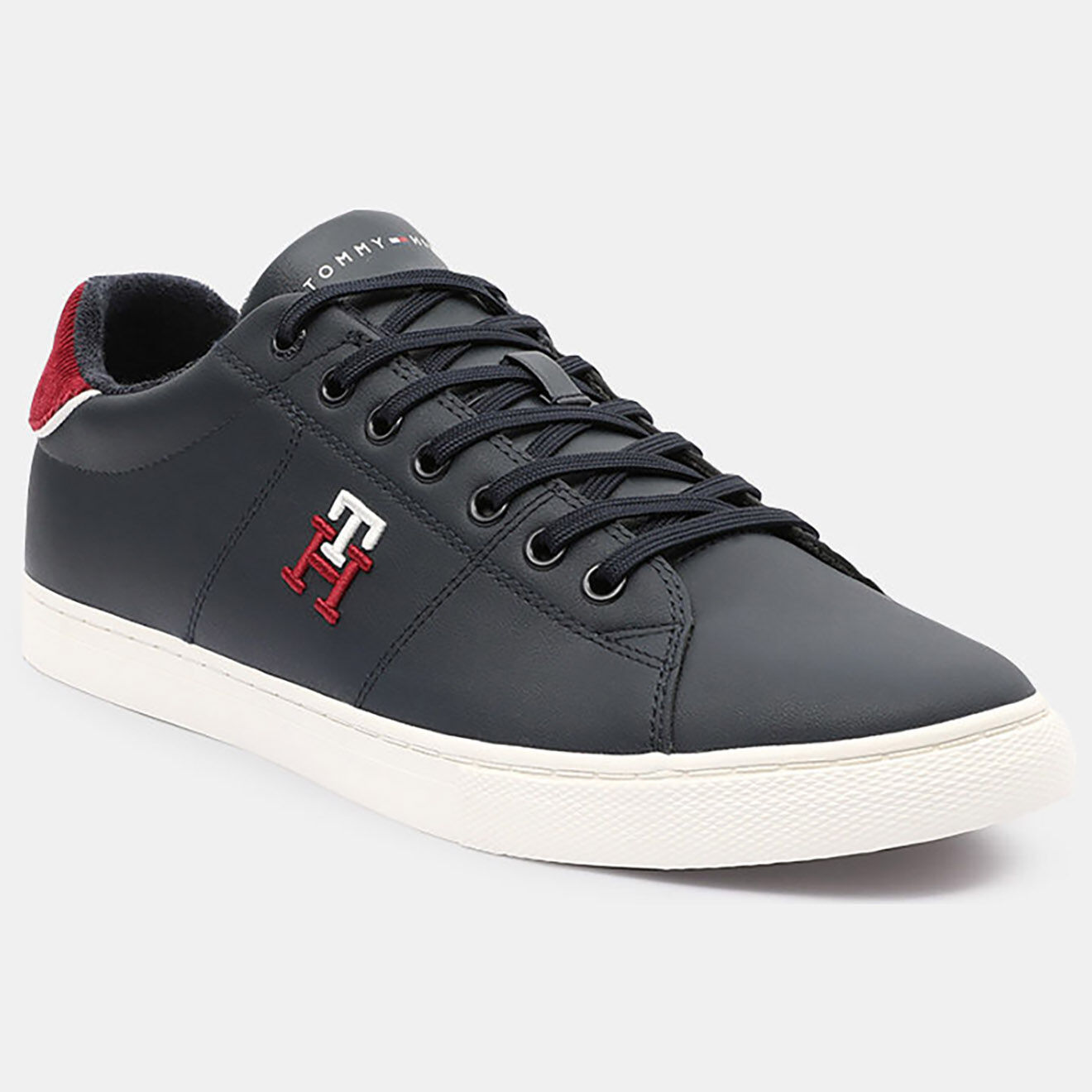 Tommy Hilfiger Baskets en Cuir monogram bleu marine