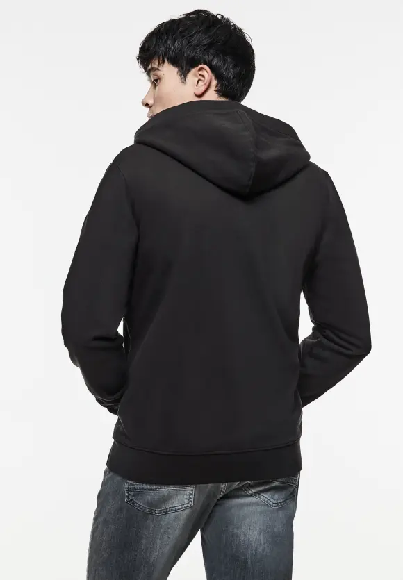 Hoodiejacke mit Taschen - Black