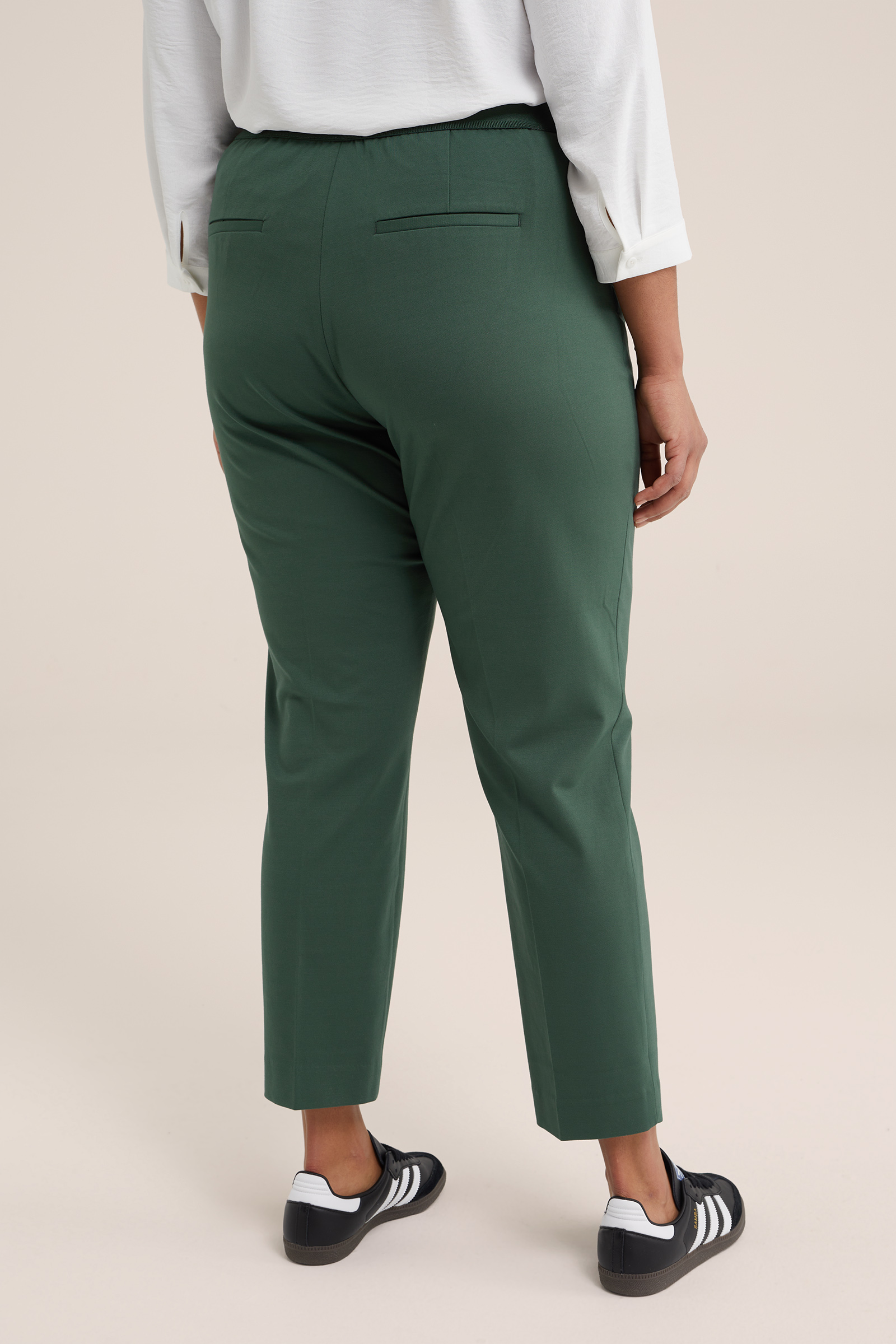 slim fit pantalon met stretch - Curve WE Fashion Zeegroen