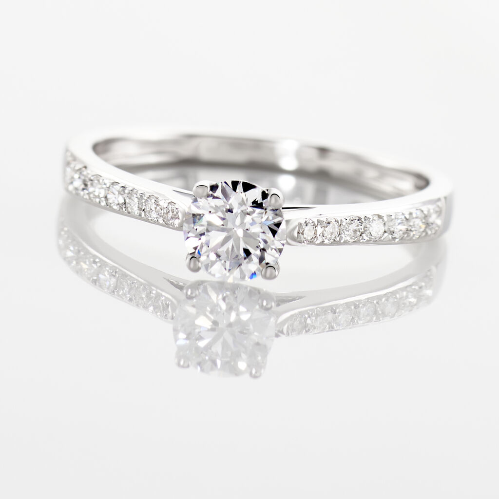 Bague Solitaire Hemera Or Blanc Diamant Synthetique