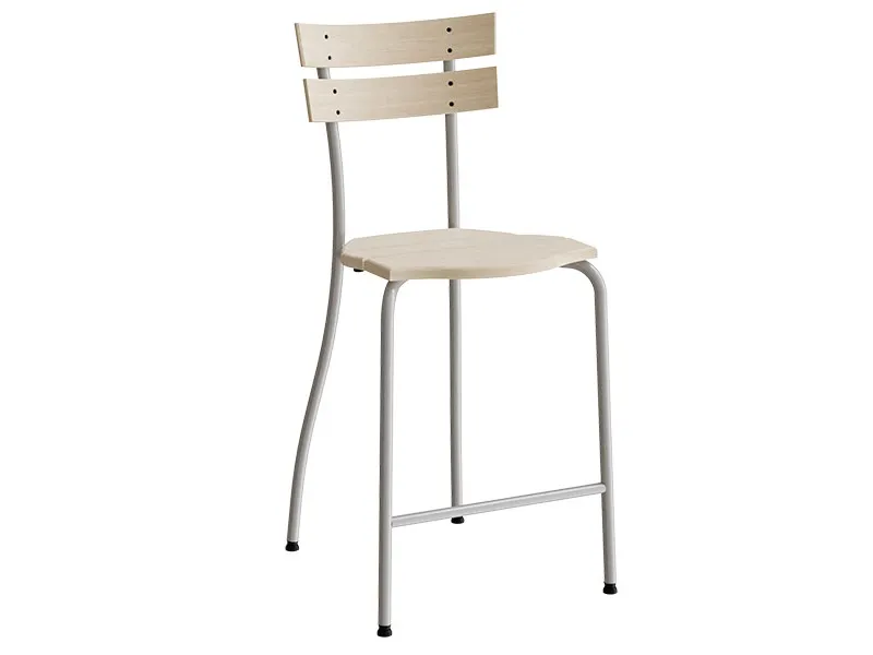 Stol Suzette 146, massiv birk, alu stel