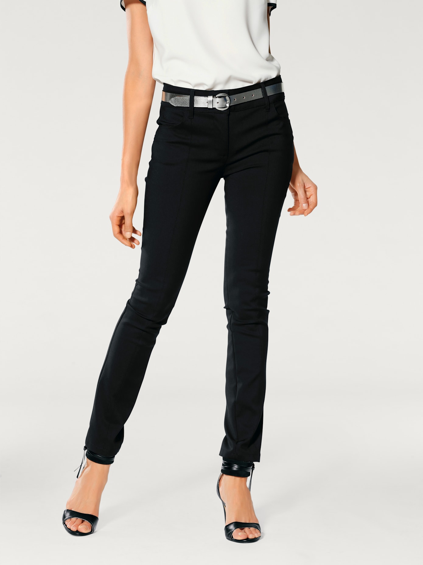 Pantalon effet ventre plat coupe skinny