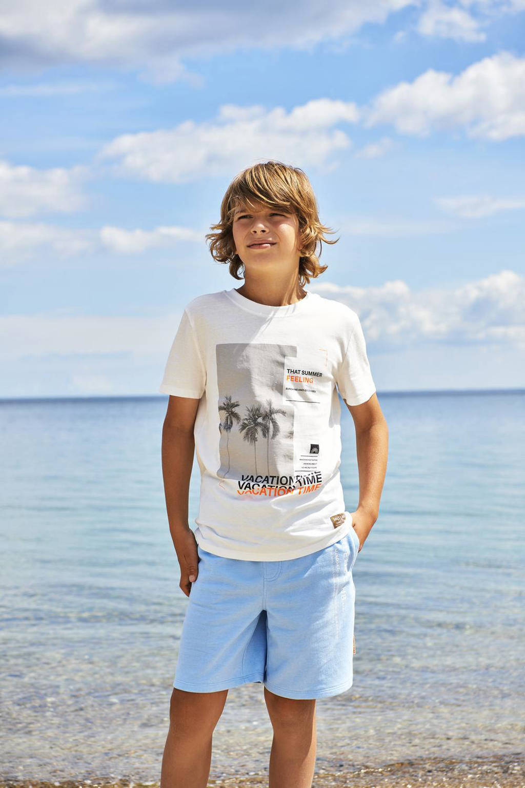 ONLY T-shirt KOBCASSIUS met printopdruk offwhite
