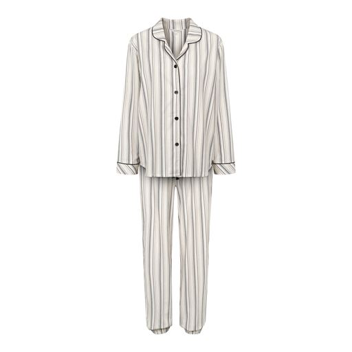 Lady Avenue Bamboo Flannel Pyjamas, Deer/Rose Stripes, L