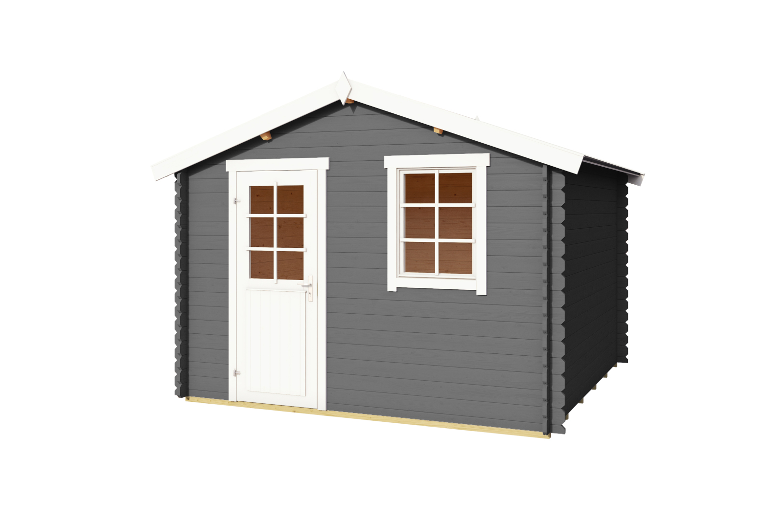 Gartenhaus WELS 3 - carbongrau - Fichte massiv - 300x300 cm