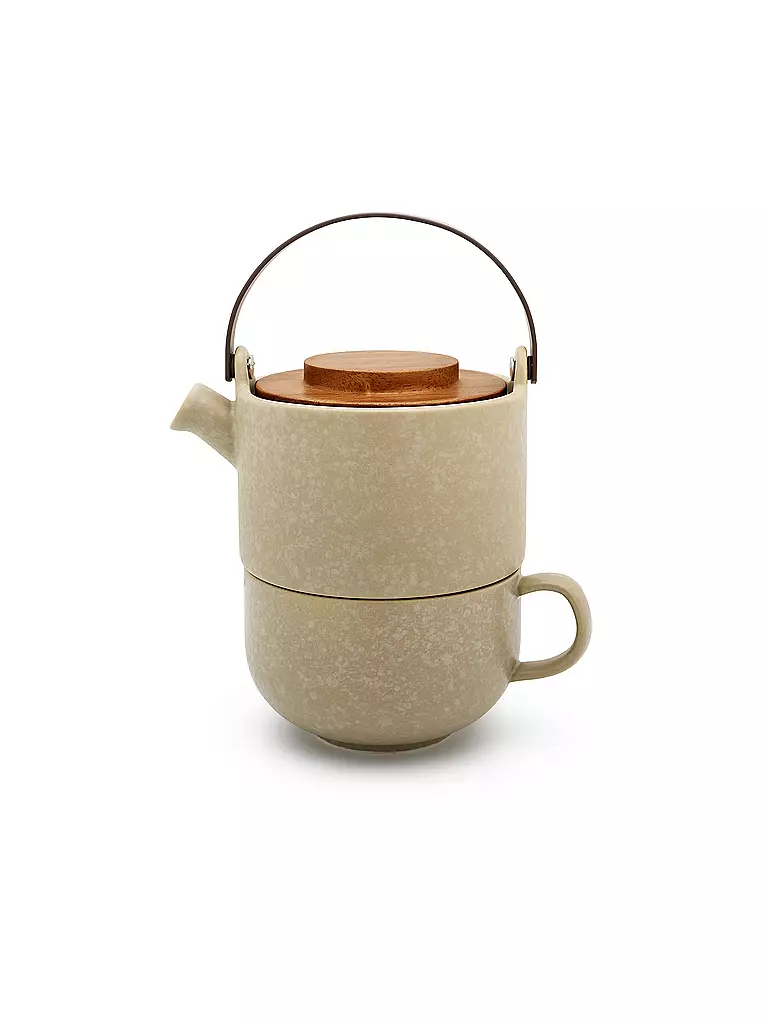 BREDEMEIJER Teekanne TEA FOR ONE UMEA 0,5l Lehmgrau / Bamb camel