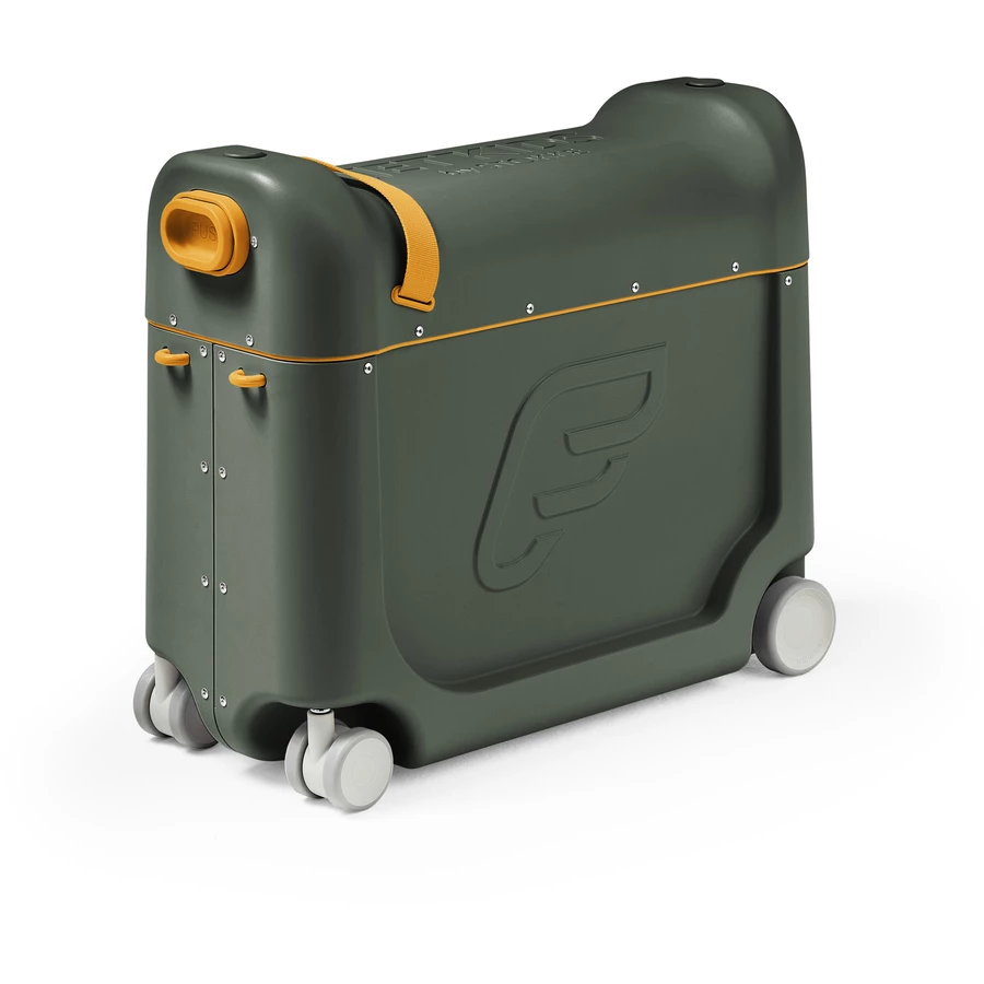 JETKIDS™ BY STOKKE® Aufsitzkoffer BedBox™ Golden Olive und Matratze CloudSleeper™ weiß