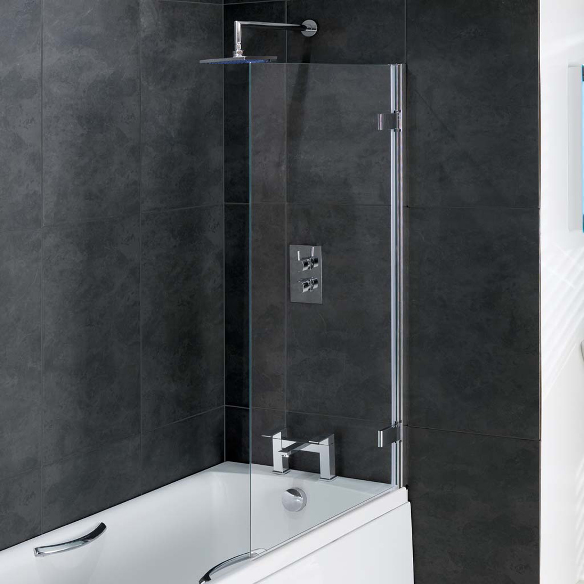 Eastbrook Volente badwand 85x150cm met 8mm veiligheidsglas chroom