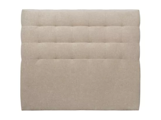 Tete de lit Capitonnée Tissu Beige brun L 200 cm - Ep 10 cm rembourré