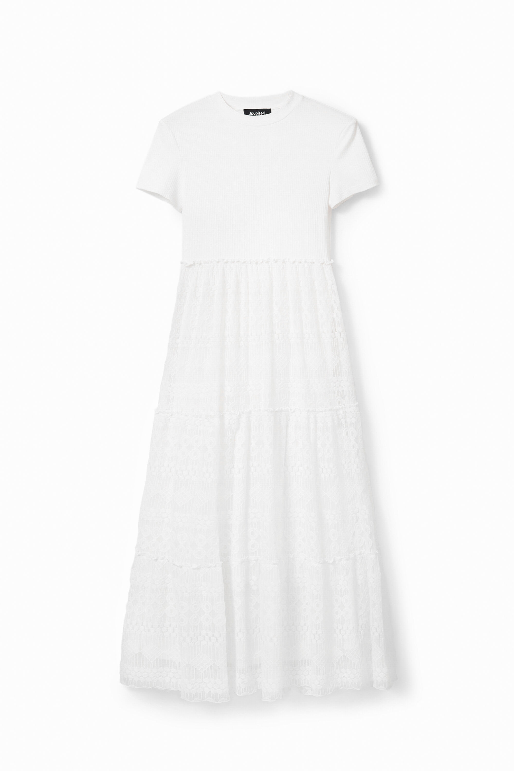 Vestido combinado midi tul