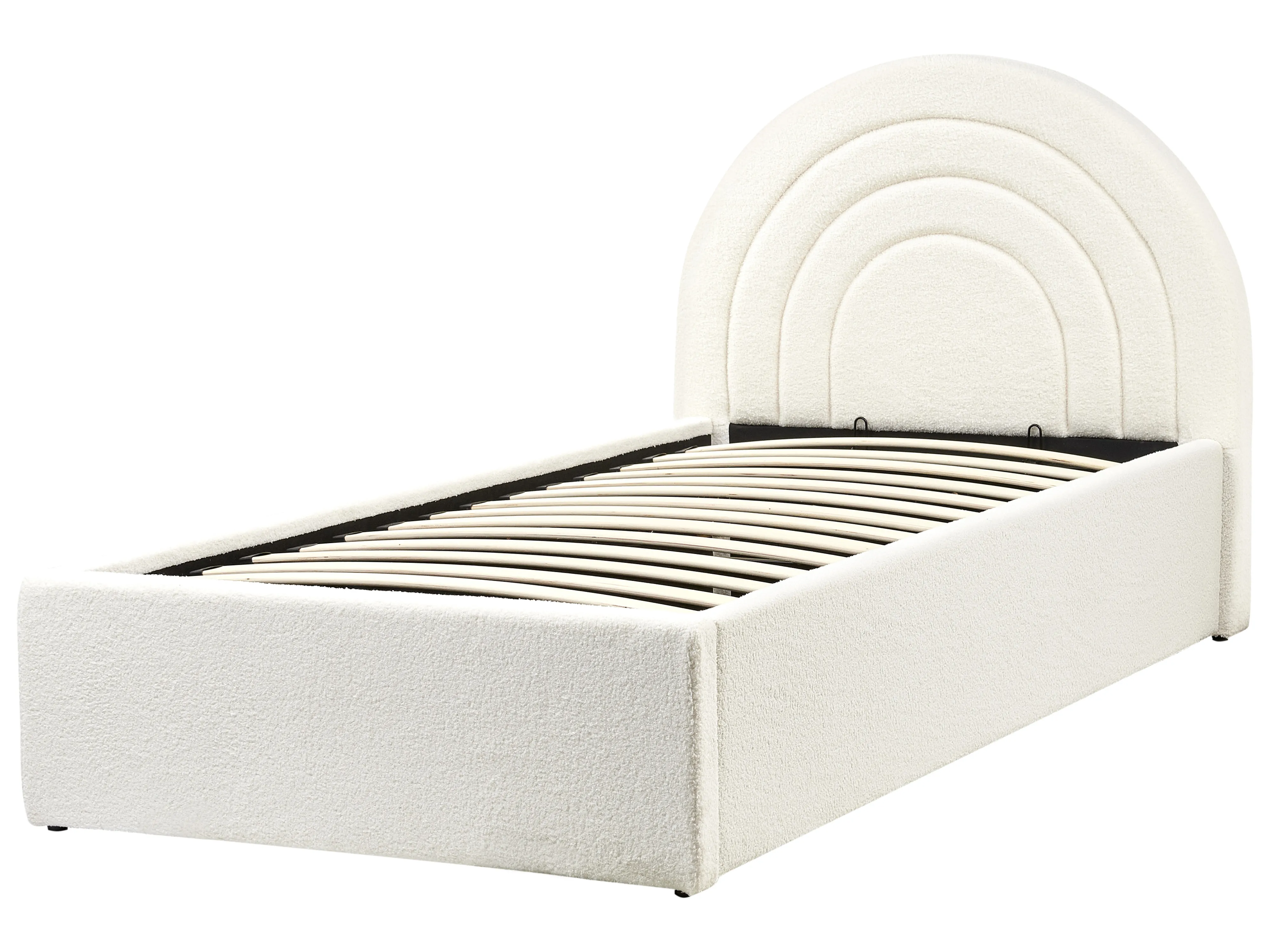 Kinderbed met opbergruimte Bouclé ANET 90 x 200 cm Gebroken wit
