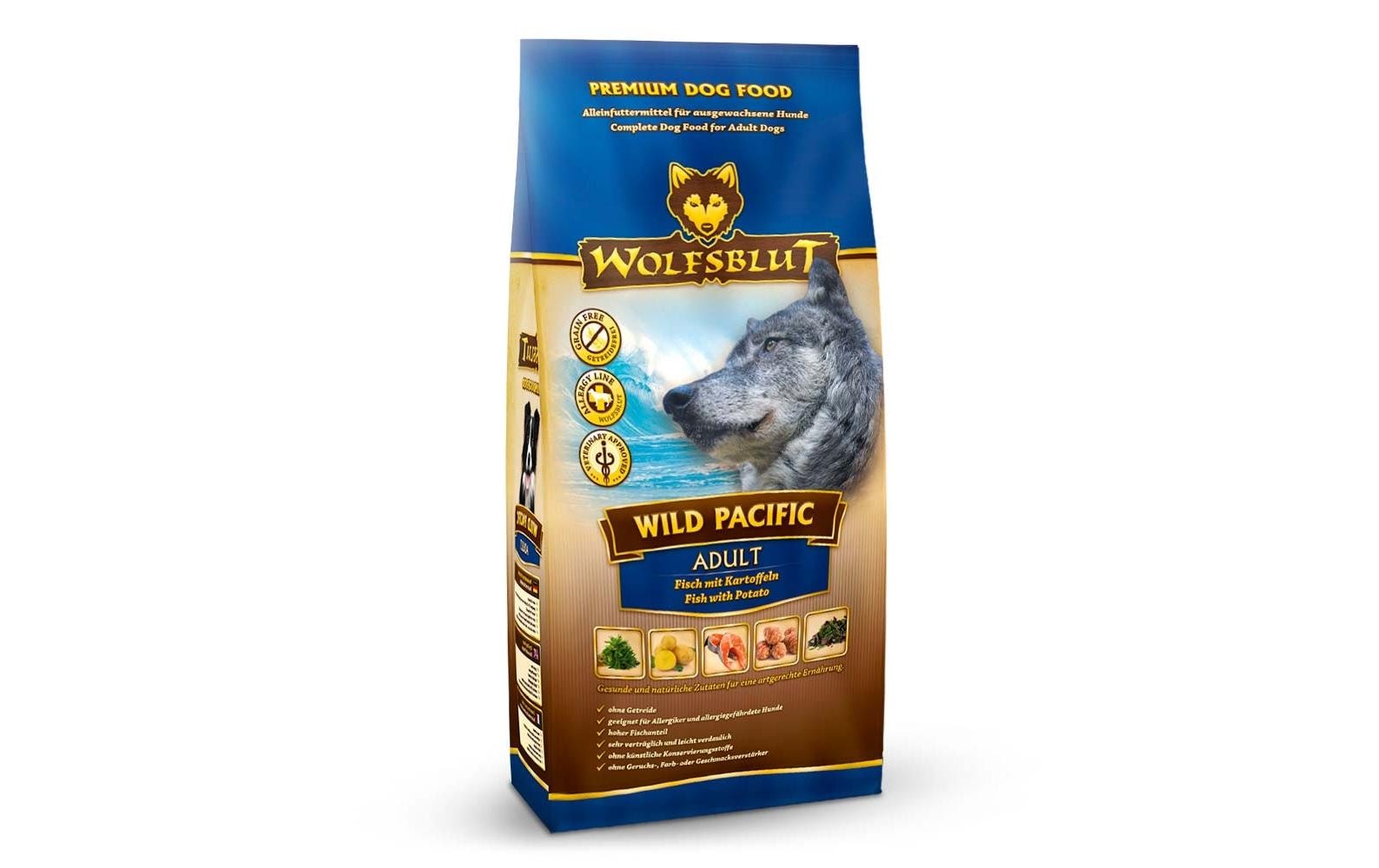 Trockenfutter Dog Wild Pacific Adult, 2 kgMit Fisch und Kartoffel
