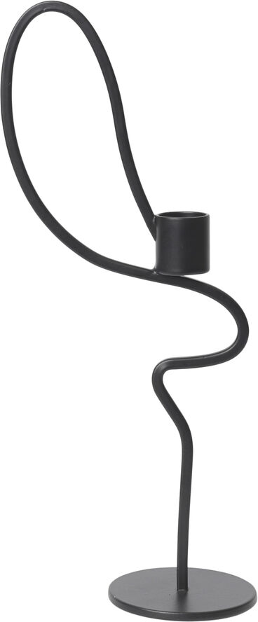 ferm LIVING Valse Candle Holder - High - Black Black